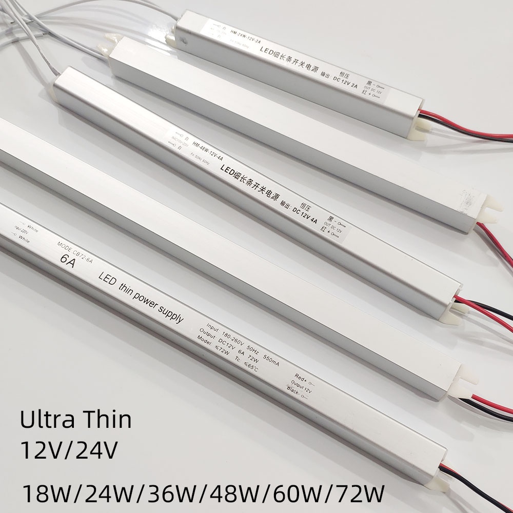 อะแดปเตอร์สวิตช์หม้อแปลงไดรเวอร์ Led 12V 24V AC220V 18W 24W 36W 48W 60W 72W 1A 2A 3A 4A 5A 6A บางพิเศษ สําหรับแถบไฟ Led