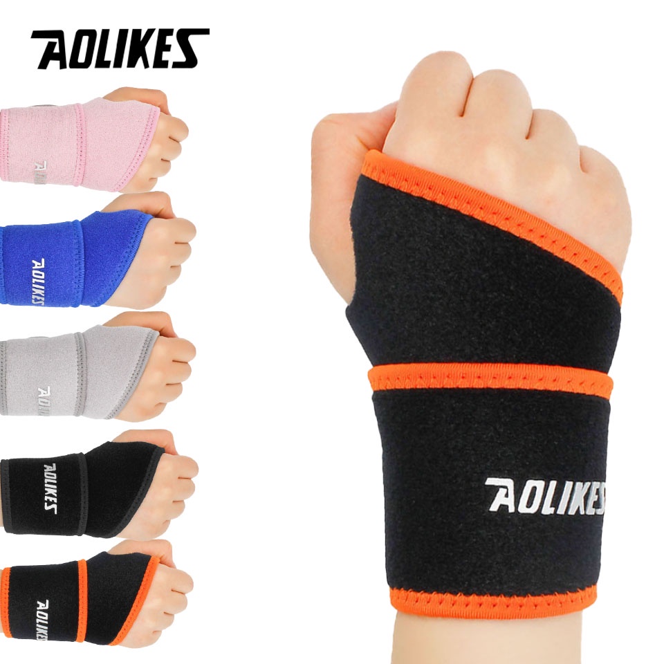 Aolikes 1 ชิ้น กีฬา ยกน้ําหนัก ฟิตเนส บาสเก็ตบอล สายรัดข้อมือ ปรับได้ พยุงข้อมือ รั้ง ผู้หญิง ผู้ชาย ห่อ แรงดัน สายรัดข้อมือ
