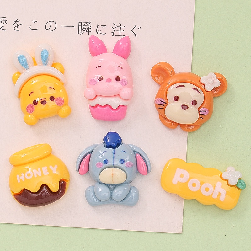 กาวเรซิ่น รูปการ์ตูนหมูน่ารัก แฮนด์เมด diy อุปกรณ์เสริม สําหรับตกแต่งตู้เย็น กิ๊บติดผม การ์ด