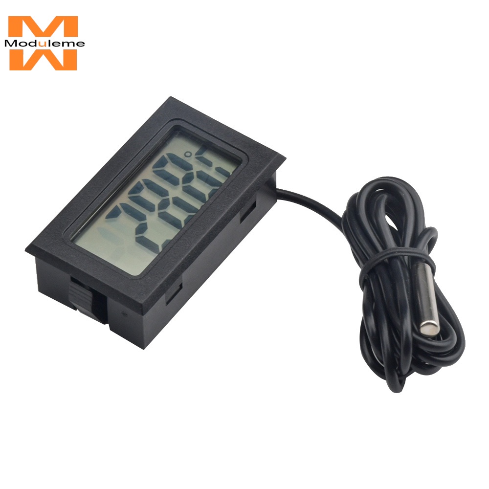 Without Bbattery LR44 FY-10 Miniature LCD ฝังเครื่องวัดอุณหภูมิเซ็นเซอร์อุณหภูมิ 1M