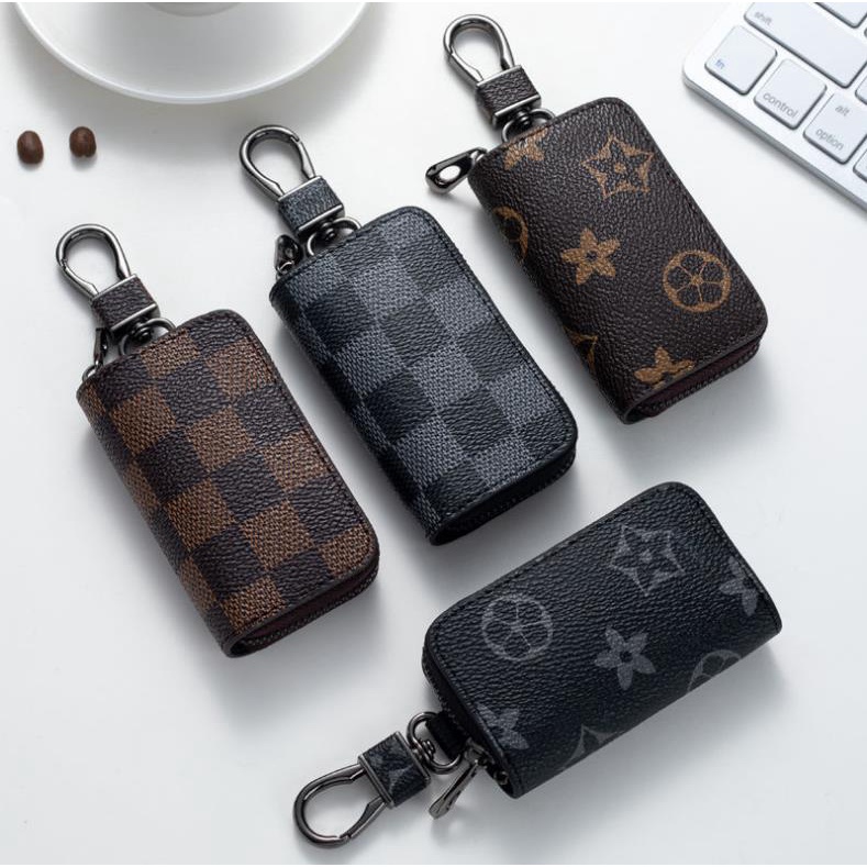 กระเป๋าใส่กุญแจรถ หนัง คลาสสิก มีซิป พวงกุญแจรถ เคสกุญแจรถ พวงกุญแจป้องกัน