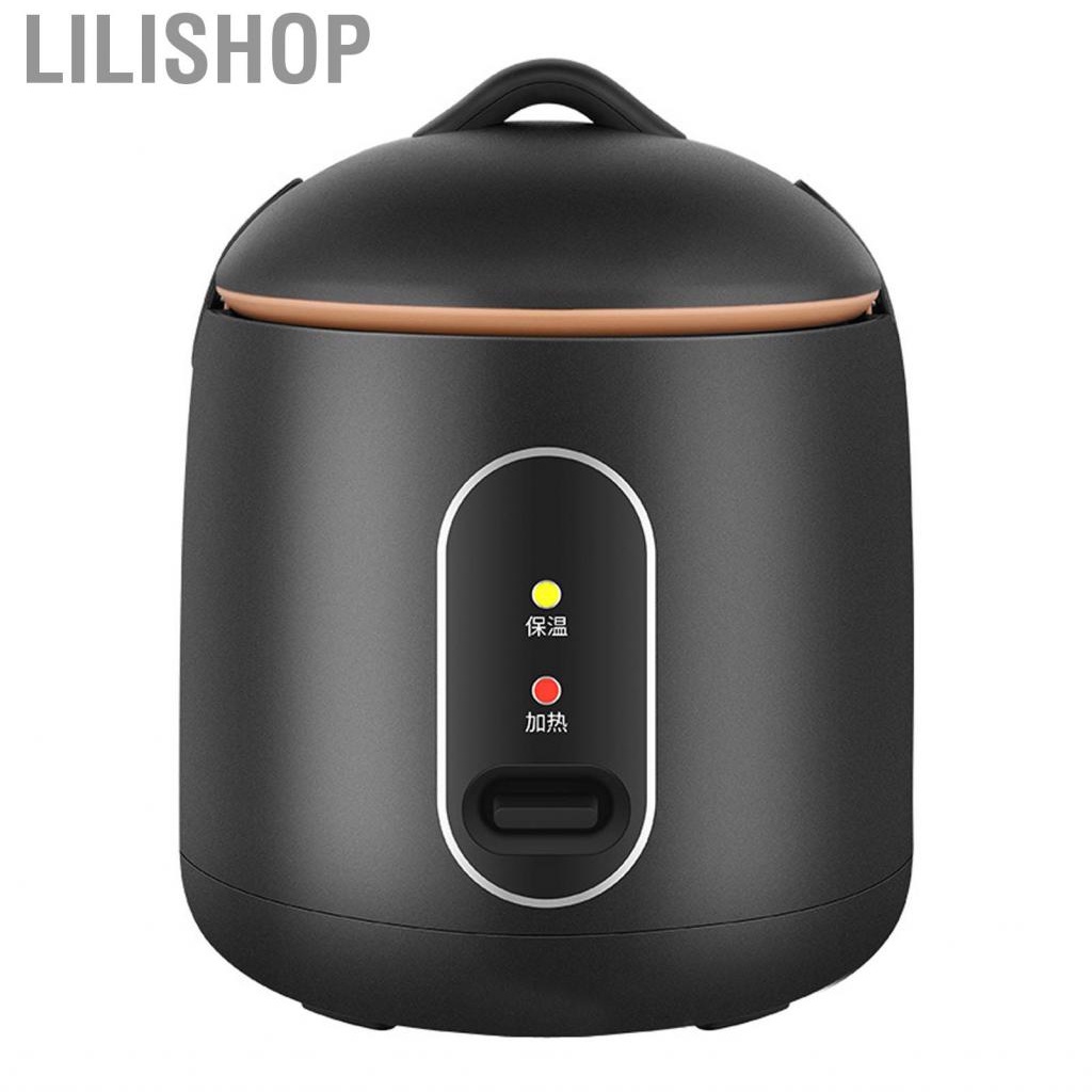 Lilishop Home Mini Rice Cooker Black Small Dormitory Automatic 1.2L Thermal with Steaming Pot Liner