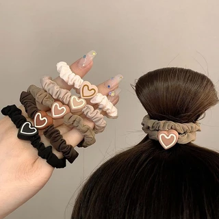 พร้อมส่ง💖1บาทวงกลมลำไส้เล็ก ลายหัวใจยางรัดผมความยืดหยุ่นสูงสไตล์เกาหลีเครื่องประดับผมแฟชั่น นักเรียนสำหรับผู้หญิง-Tender