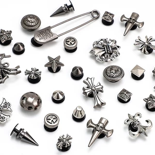 Punk&Metal หัวเข็มขัดรองเท้า charm Retro Baroque-สไตล์รองเท้า Accents สําหรับหัวเข็มขัดคุณภาพสูง charms อุปกรณ์เสริมชุด 3d รองเท้าหัวเข็มขัด Pins