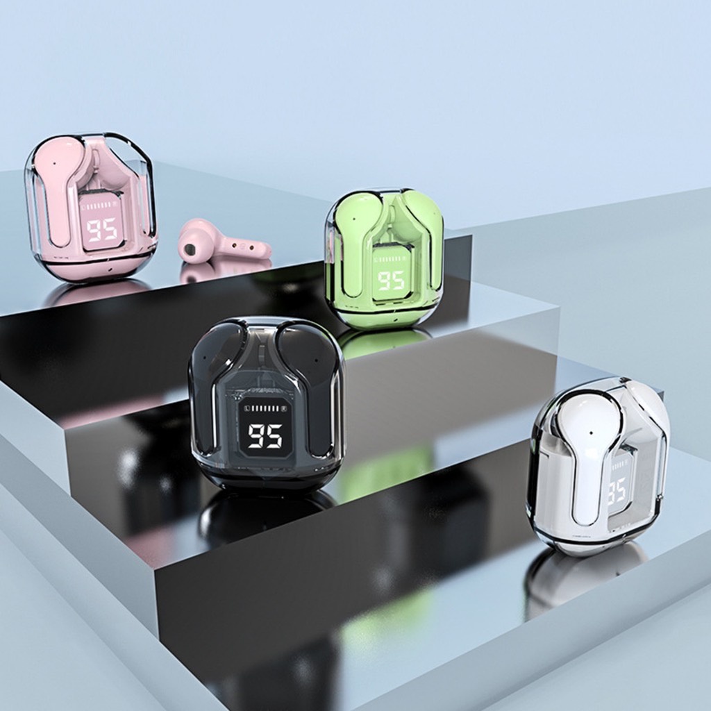 หูฟังไร้สาย Air31  สําหรับเล่นเกมกีฬา ตัดเสียงรบกวน สีโปร่งใส TWS บลูทูธ5.3