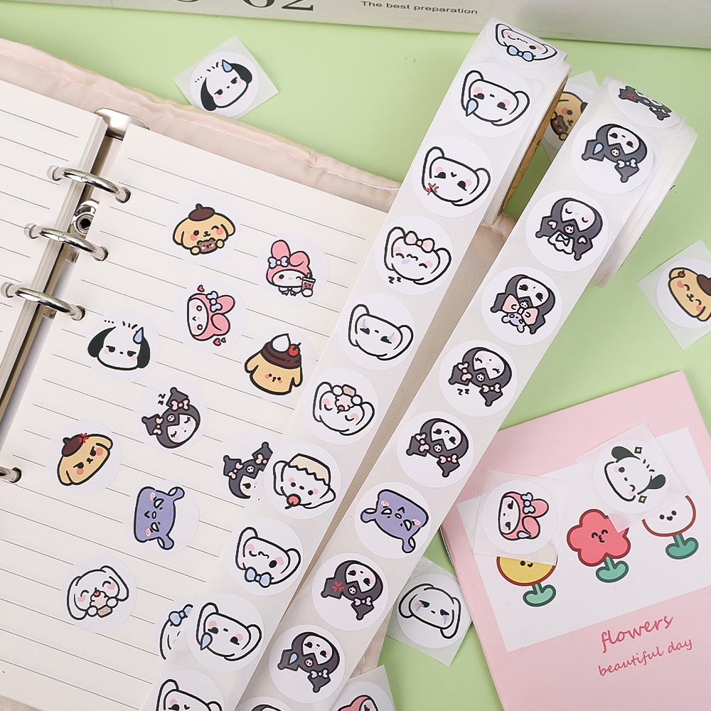 SANRIO สติกเกอร์ซีล ลายการ์ตูน Cinnamoroll Melody Kuromi Pochacco สําหรับตกแต่งสมุดอัลบั้ม 200 ชิ้น ต่อม้วน - รูปที่ 2