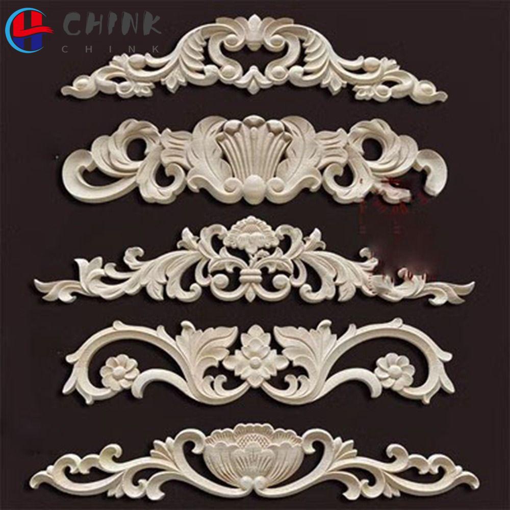Chink ฟิกเกอร์ไม้แกะสลัก แกะสลักลายดอกไม้ หลายสไตล์ คุณภาพสูง สําหรับตกแต่งผนัง ประตู