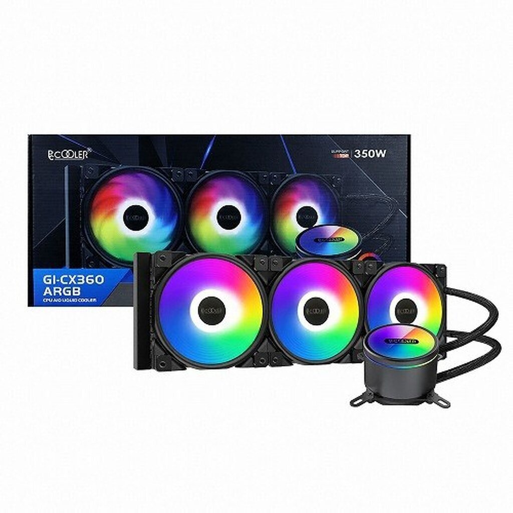 PC COOLER GI-CX360 ARGB 360mm ARGB Liquid Cpu Cooling (ประกัน 6 เดือน) ของใหม่