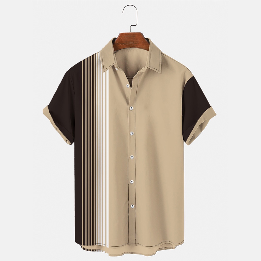 Songkran ใหม่ เสื้อเชิ้ตแขนสั้นลําลอง ผ้าไนล่อน ระบายอากาศ ทรงหลวม น้ําหนักเบา สไตล์วินเทจ แฟชั่นสําหรับผู้ชาย