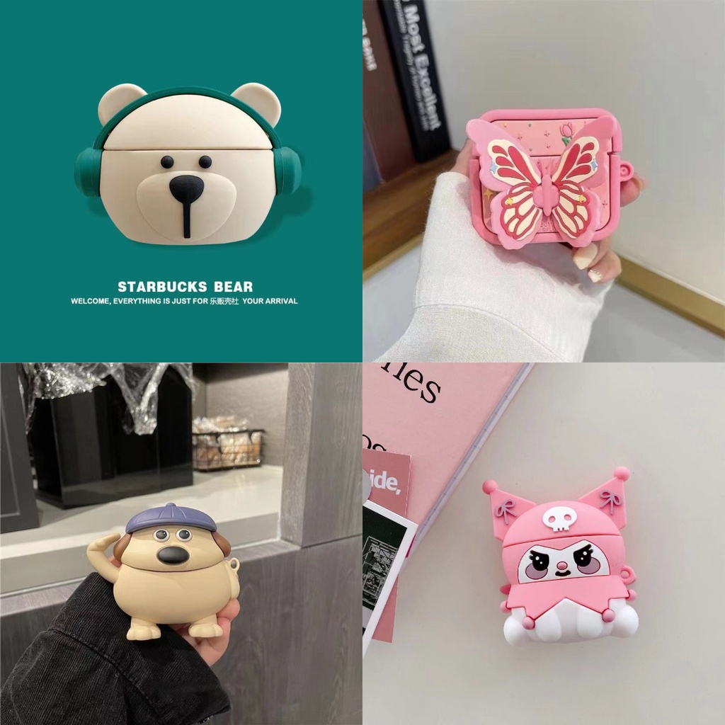 GTC สําหรับ Realme Buds T300 Case เคสGtc เคสหูฟัง ลายผีเสื้อ สุนัขน่ารัก สําหรับ Realme Buds T300