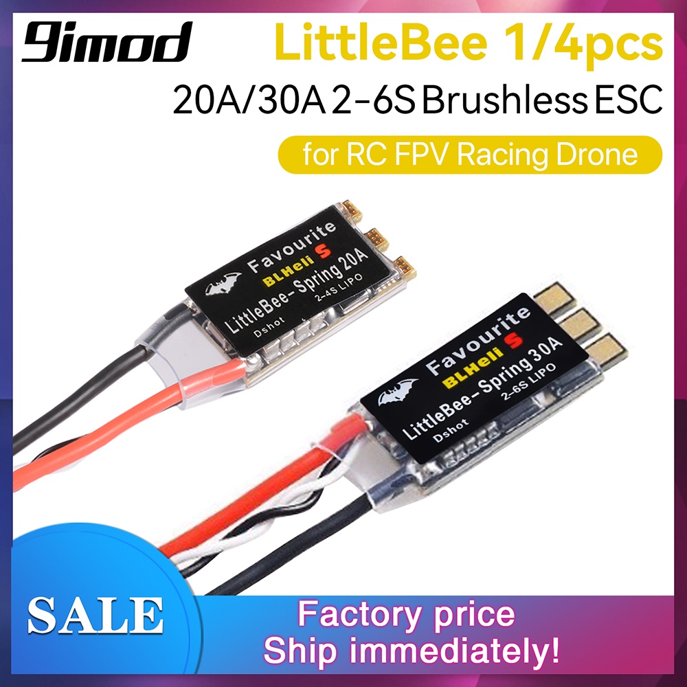 9imod Favourite FVT LittleBee 20A/30A ESC BLHeli_S OPTO 2-6S ตัวควบคุมความเร็ว ไร้แปรงถ่าน รองรับ Mulitshot DSHOT สําหรับโดรนบังคับ FPV