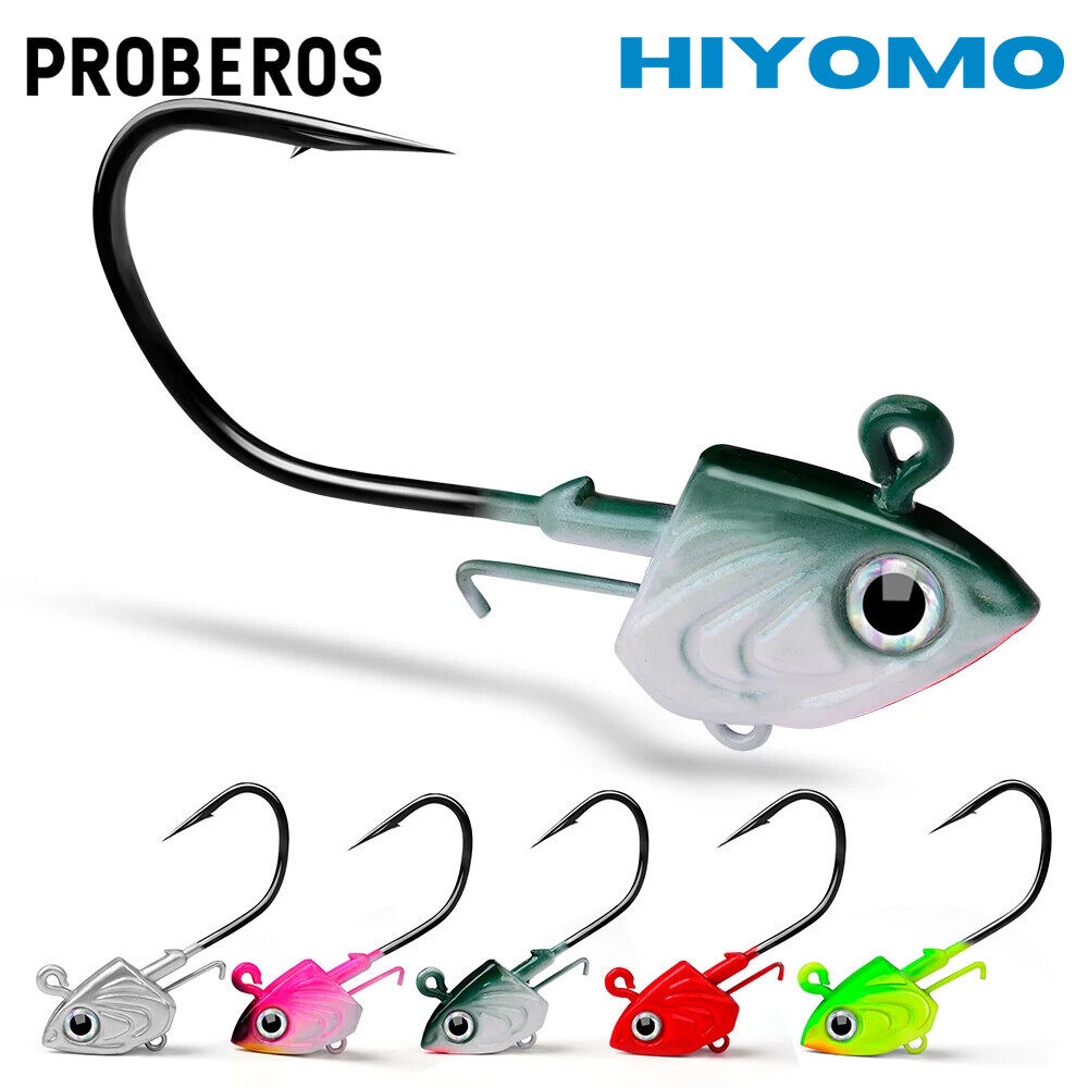 Proberos 1PCS ตะขอตกปลา 30g 35g 45g Jig Head Hook สําหรับ Soft Lure Warm Hook 3D ตาหัวปลา Jig Hook น้ําจืดน้ําเค็มตกปลา Tackle