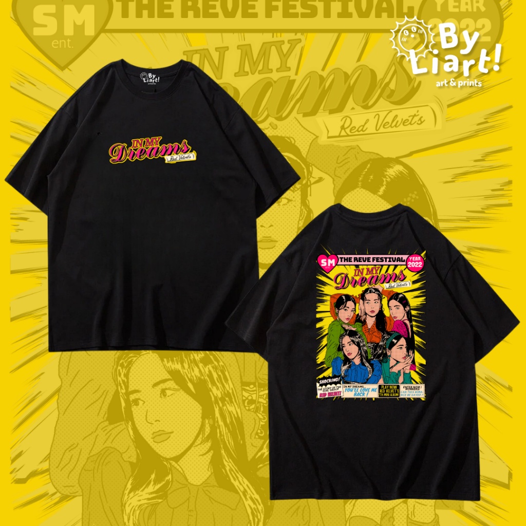 พิมพ์ลาย Feel My Rhythm, In My Dreams, Russian Roulette Red Velvet Kpop Graphic T-Shirt