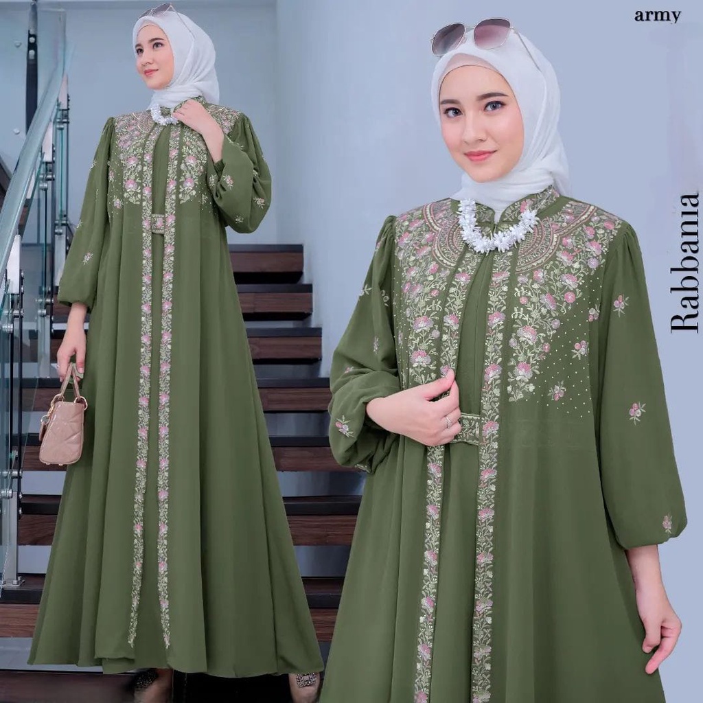 RA - Rabbania Maxy Dress | ชุดเดรสหย่านม | ชุดเดรสล่าสุด | ทันสมัยร่วมสมัย | Matt Ceruty Babydoll Mix Premium เย็บปักถักร้อยทุกขนาด Fit ถึง XL แฟชั่น