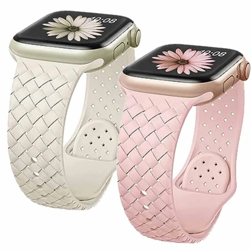 สายนาฬิกาข้อมือซิลิโคนถัก ระบายอากาศ สําหรับ Apple Watch ultra 49 มม. 44 มม. 40 มม. 45 มม. 41 มม. 42 มม. iwatch series 8 9 7 se 4 5 3 6 ultra 2