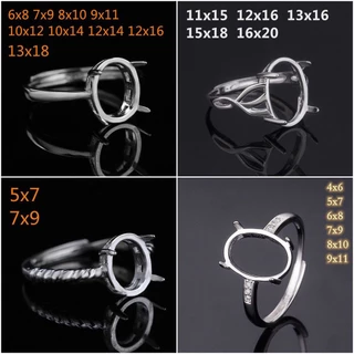 Dy แหวนเงิน S925 ฝังหินเปล่า เรียบง่าย สไตล์คลาสสิก diy สําหรับส่งฟรี