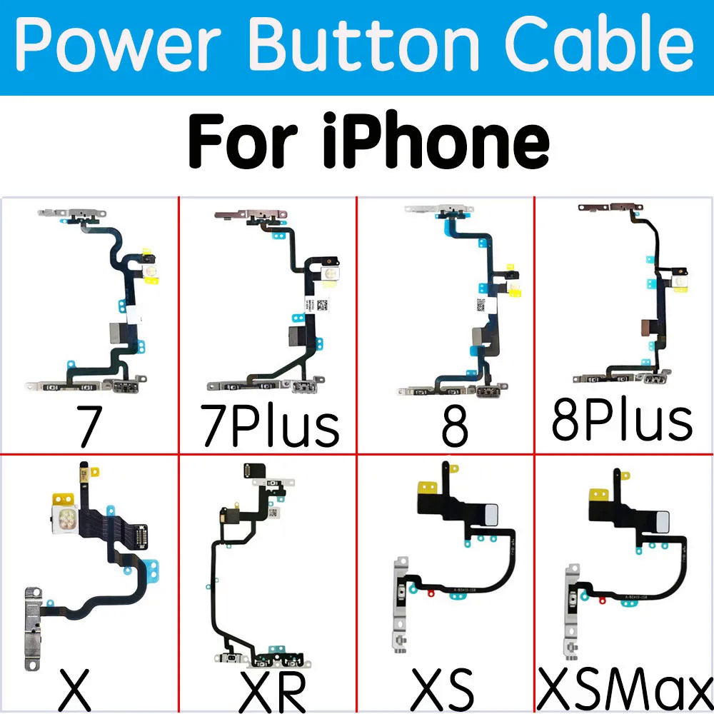 ปุ่มเปิดปิด Flex สําหรับ iP 7 7P 8 8 Plus X XR Xs Max สวิทช์แฟลช Mic Flex สายอะไหล่