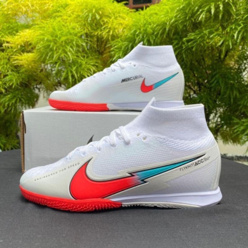 รองเท้าฟุตซอล Nike Mercurial Superfly 7 Elite White Flash Crimson IC  กีฬา