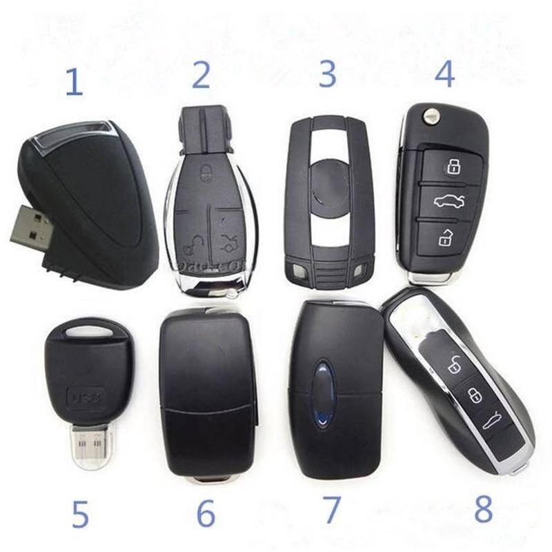 แฟลชไดรฟ์ Usb คีย์บอร์ดรูปร่าง 128GB 64GB 32GB 16GB 8GB 4GB U Disk Memory Stick พวงกุญแจสําหรับโลโก้รถยนต์