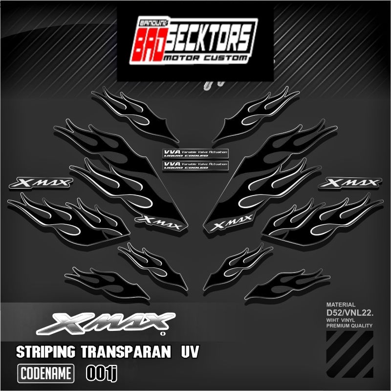 Decal สติกเกอร์ Striping Variation โปร่งใส Uv Xmax Api Yamaha Xmax 250 Xmax เก่า 2016-2022 ใหม่ Xmax 2023-2025 Xmax ใหม่ Decal Xmax โปร่งใส Lis Xmax โปร่งใส Striping Xmax โปร่งใสสีดํา