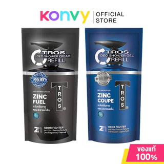 TROS Deo Shower Cream ทรอส ครีมอาบน้ำ 400ml (Zinc & Charcoal/Zinc & Lagoon)