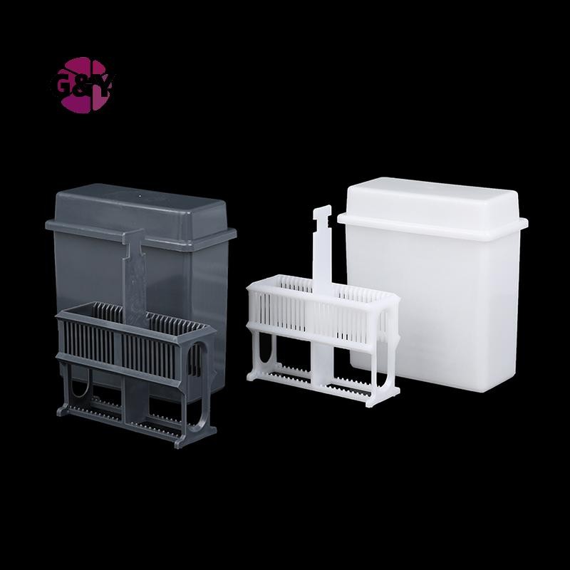 G&y 24 Slots Staining Jar Rack สําหรับกล้องจุลทรรศน์สไลด์,Slides Staining Rack ชุดจาน COD