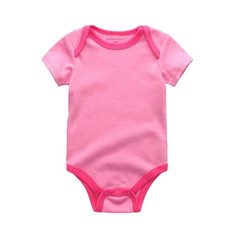 1 ชิ้นสีทึบทารกแรกเกิดฤดูร้อนนุ่มผ้าฝ้าย 100% เด็กทารกชุดบอดี้สูทเด็กผู้หญิงแขนสั้นเสื้อผ้าเด็ก - รูปที่ 3
