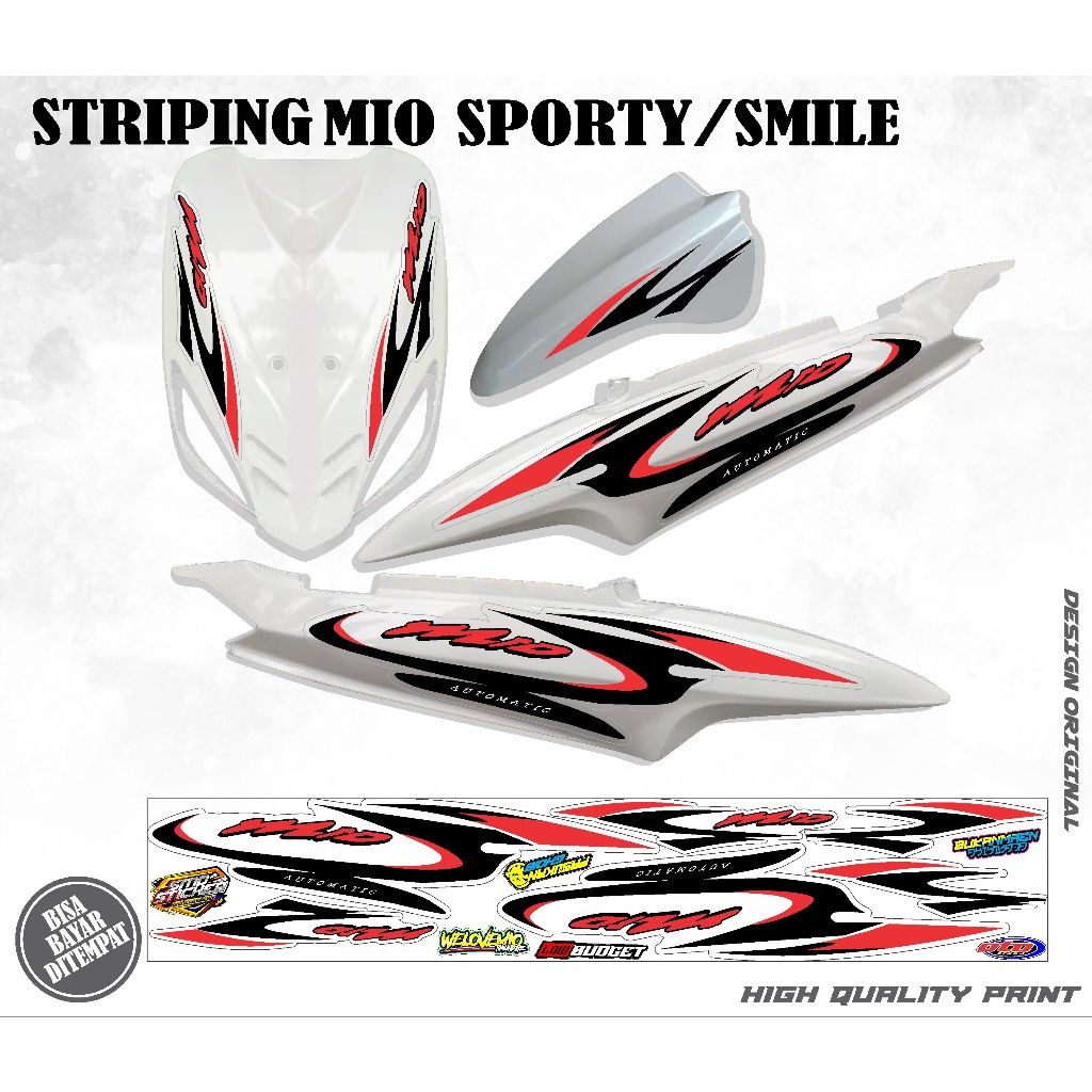 Mio sporty/smile Cool simple สติกเกอร์แถบแข่งล่าสุด Variation