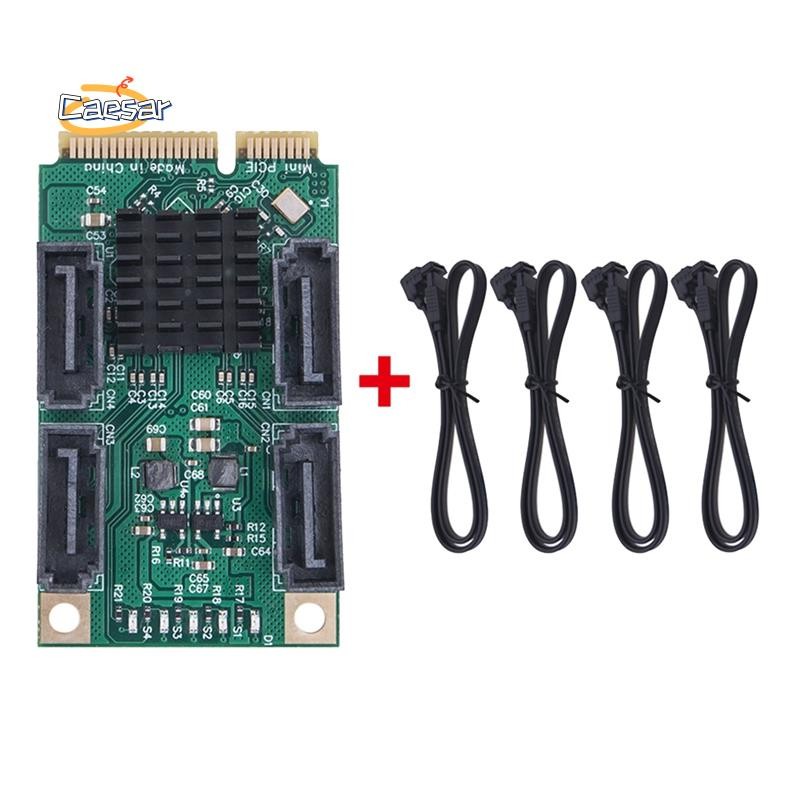 caesarA8Mini Pci-e SATA 4 พอร์ต SATA III 6G Mini PCI Express Controller การ์ด SATA3.0 Mini PCI Expre