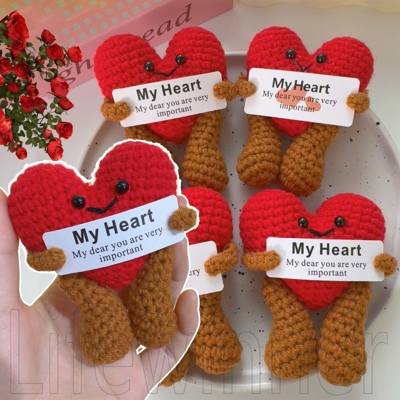 Positive Energy Heart Doll with Card - ของขวัญน่ารักสําหรับคู่รัก, BFF - แฟชั่น, สร้างสรรค์, ตลก - อ