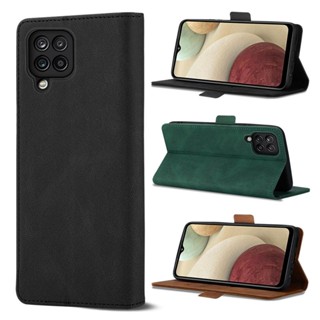 เคสโทรศัพท์มือถือหนัง เรียบง่าย พร้อมช่องใส่บัตร สําหรับ Samsung Galaxy M12