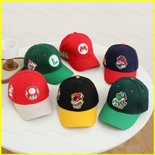 Yyds หมวกเบสบอล กันแดด ลาย Super Mario ประดับโบว์น่ารัก อเนกประสงค์ แฟชั่นฤดูร้อน สําหรับเด็ก