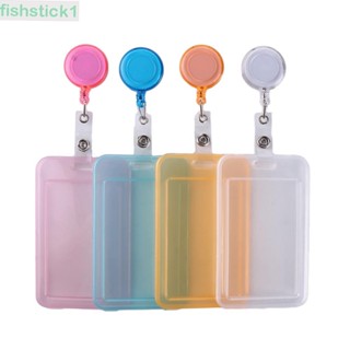 Fishstick1 เคสใส ป้องกันบัตรเครดิต บัตรประจําตัวประชาชน แบบดึงเก็บได้ สําหรับโรงเรียน