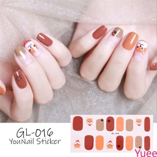 9 สีเกาหลี Glitter ดอกไม้เล็บสติกเกอร์เล็บเล็บ DIY เล็บ Strip สตรีสติกเกอร์ตกแต่งเล็บ yuee