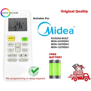 Mdea รีโมตคอนโทรลเครื่องปรับอากาศ rg52a8-bgef ms-24crdn1 ms-18crdn1 ms-12crdn1 (ไม่รวมแบตเตอรี่)