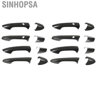 Sinhopsa Exterior Door Handle Cover with Cap  Great Hand Feeling Trim Real Carbon Fiber 4pcs UV Resistant for LHD Car