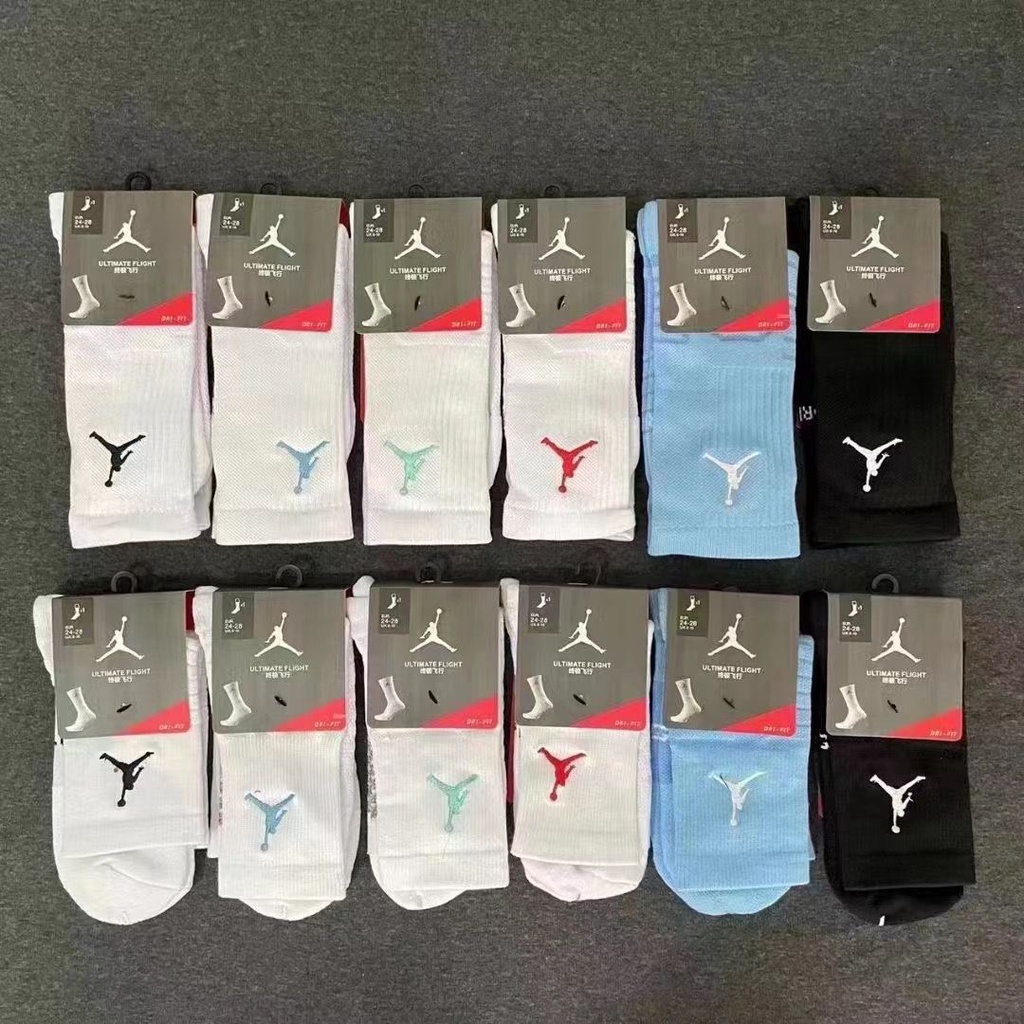 ถุงเท้ากีฬาบาสเก็ตบอล ความยาวปานกลาง พื้นหนา ลาย Nba Airman สําหรับผู้ชาย และผู้หญิง