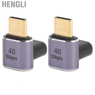 Hengli 2 Pcs USB C Adapter Right Angle 90 Degree PD 40Gbps 8K60Hz HD Type I