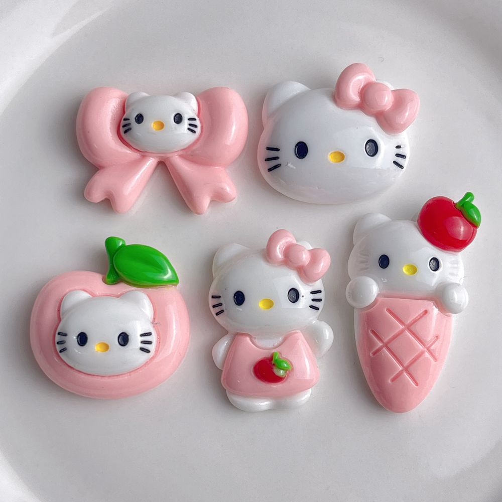สติกเกอร์เรซิ่น รูปกรวยแมว สีชมพูแวววาว สําหรับทําเครื่องประดับผม เคสโทรศัพท์ diy