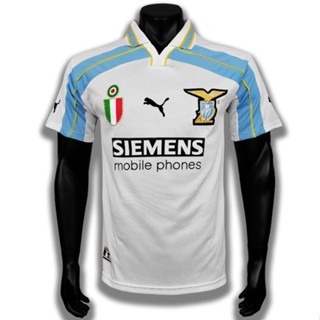 เสื้อกีฬาแขนสั้น ลายทีมชาติฟุตบอล Lazio 00-01 ชุดเยือน คุณภาพสูง สไตล์เรโทร