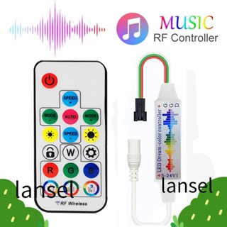 Lansel รีโมตควบคุมเพลง แถบไฟ Led 3Pin KTV DC5-24V DC USB 17Keys Mini RF สําหรับ WS2812B WS2811 5050