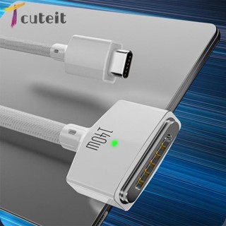 Tcuteit สายชาร์จเร็ว Type-C ตัวผู้ เป็นแม่เหล็ก 3 สําหรับ MacBook Air Pro 2021 2022 2023