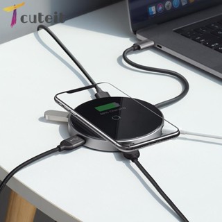 Tcuteit BASEUS ฮับ Type C สําหรับอุปกรณ์ชาร์จไร้สาย เป็นอะแดปเตอร์ USB3.0 USB2.0