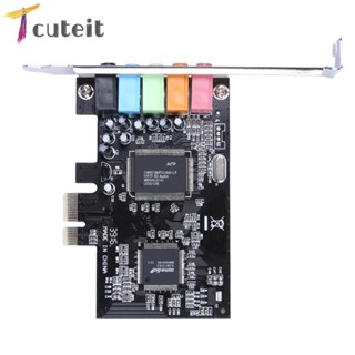 Tcuteit ชุดชิปการ์ดเสียงดิจิตอล PCI Express x1 PCI-E 5.1ch CMI8738