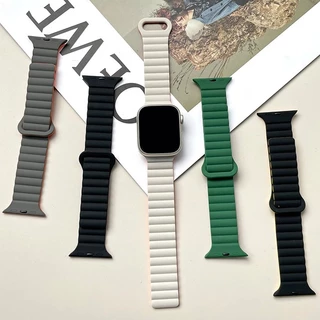 สายนาฬิกาข้อมือซิลิโคน แบบแม่เหล็ก สําหรับ Apple watch Series 8 7 SE 6 5 4 3 Ultra iwatch 40/44/41 มม. 45 มม. 49 มม.