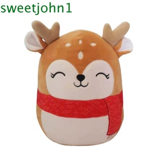 Sweetjohn ตุ๊กตาซานตาคลอส กวางเอลก์ น่ารัก เครื่องประดับ สําหรับตกแต่งบ้าน คริสต์มาส