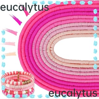 Eucalytus1 ลูกปัดยางโพลิเมอร์ สีชมพู 6 มม. สําหรับทําเครื่องประดับ สร้อยข้อมือ DIY 10 เส้น 3600 ชิ้น