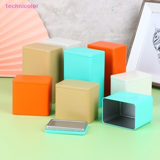[technicolor] กล่องโลหะดีบุก ทรงสี่เหลี่ยม สําหรับใส่จัดเก็บเครื่องประดับ ลูกอม ชา