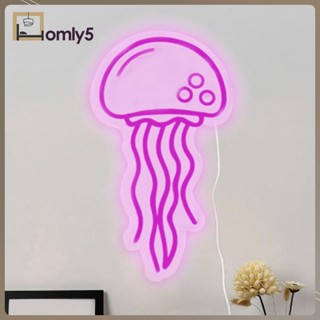 [Homyl5] โคมไฟนีออน LED รูปแมงกะพรุน USB สําหรับตกแต่ง