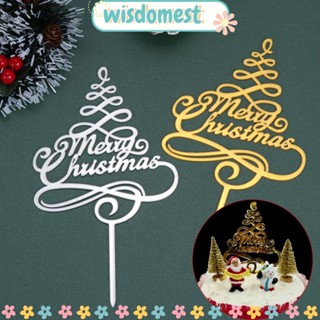 WISDOMEST ท็อปเปอร์เค้กคริสต์มาส ลายซานตาคลอส ปีใหม่ DIY